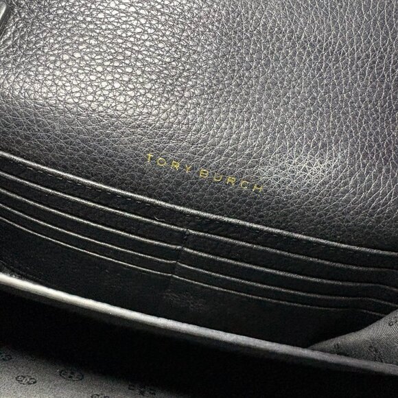 Tory Burch Black Pebbled Leather Crossbody Bag with Gold Accents - Picture 6 of 8